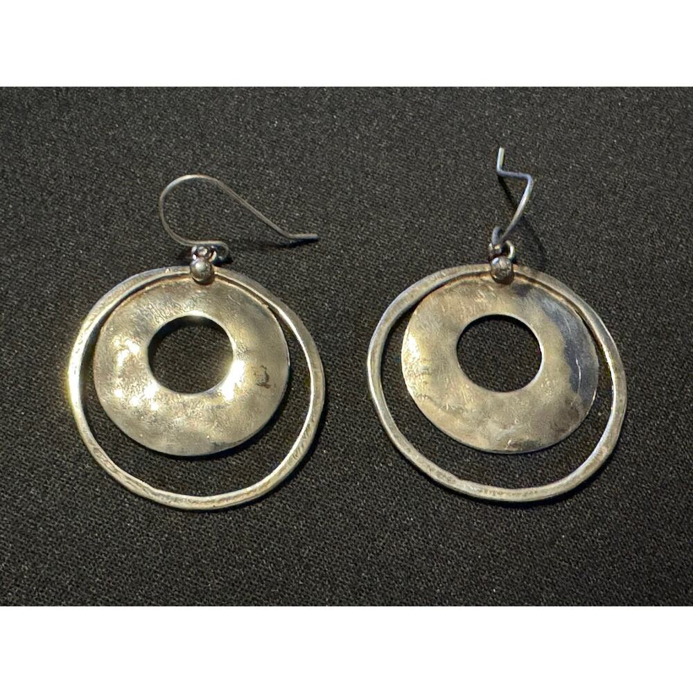 Silpada 925 Sterling Silver Dbl Hoops Fish Hook Earrings